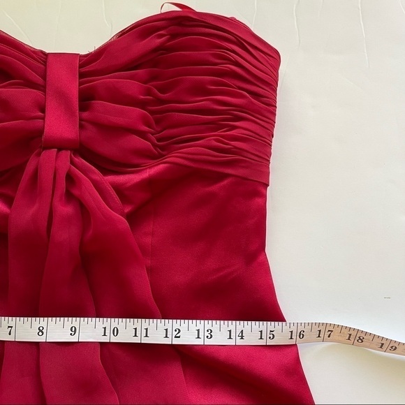 Women's Red Lace Long Maxi Formal Evening Cocktail Bridesmaid Prom Dress, Sz 10 - Picture 15 of 16